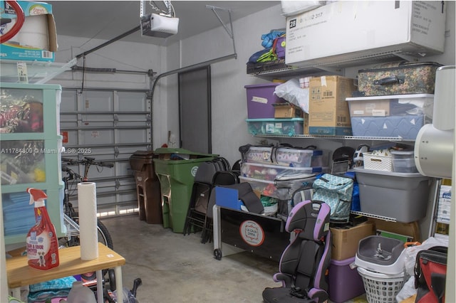 garage featuring a garage door opener