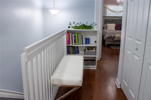 hallway with dark wood-style floors