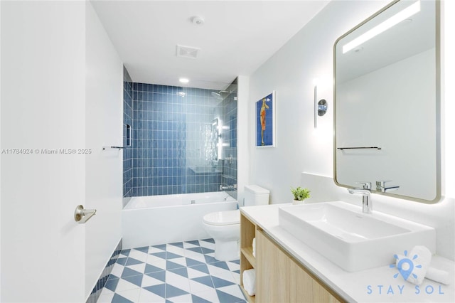 601 NE 1st Ave Unit 1602, Miami, FL 33132 - full bathroom with toilet, vanity, washtub / shower combination, and visible vents