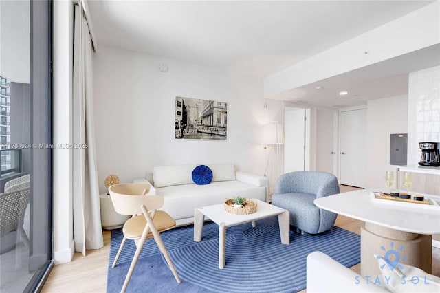 601 NE 1st Ave Unit 1602, Miami, FL 33132 - living area featuring light wood-type flooring and electric panel