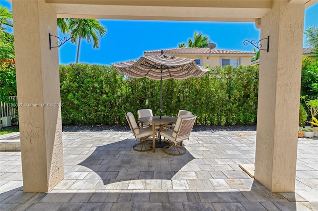 view of patio / terrace featuring outdoor dining area