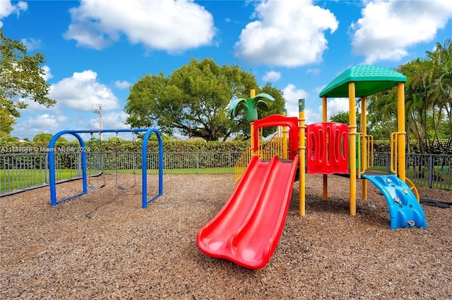 community play area with fence