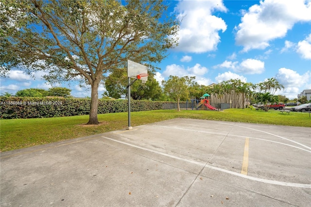 view of sport court with community basketball court