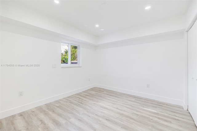 221 SW 28th Ter, Fort Lauderdale, FL 33312 - spare room featuring recessed lighting, light wood-style flooring, and baseboards