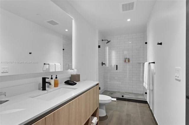 398 NE 5th St Unit 2419, Miami, FL 33132 - full bathroom with toilet, a sink, a shower stall, and visible vents