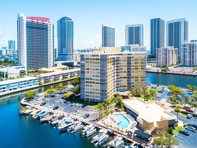 100 Golden Isles Dr Ph 1, Hallandale Beach, FL 33009 - aerial view with a view of city and a water view