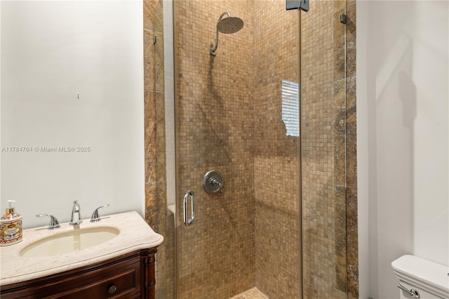 1511 Alegriano Ave, Coral Gables, FL 33146 - bathroom featuring a shower stall, toilet, and vanity