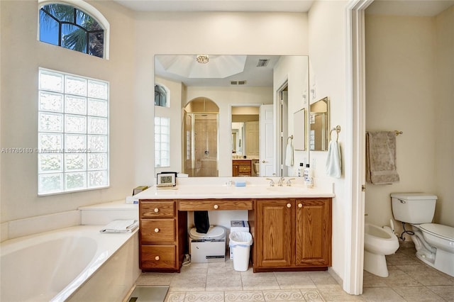 1951 NW 167th Ter, Pembroke Pines, FL 33028 - full bath with a bidet, plenty of natural light, a garden tub, and a stall shower
