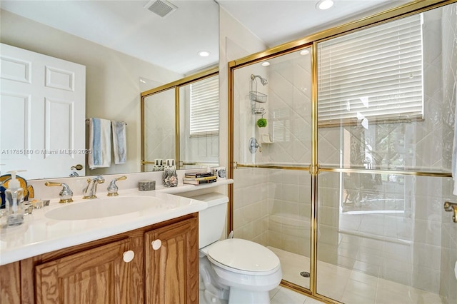 1951 NW 167th Ter, Pembroke Pines, FL 33028 - bathroom with toilet, vanity, visible vents, and a stall shower