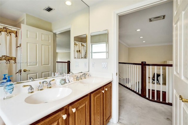 1951 NW 167th Ter, Pembroke Pines, FL 33028 - full bathroom with crown molding, a sink, and visible vents