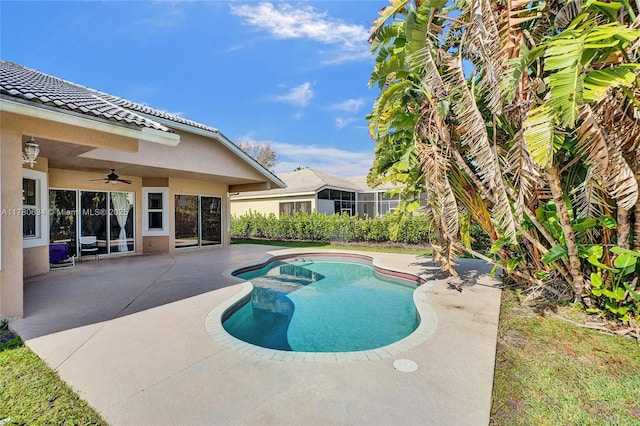11257 NW 51st St, Coral Springs, FL 33076 - pool featuring a patio and ceiling fan