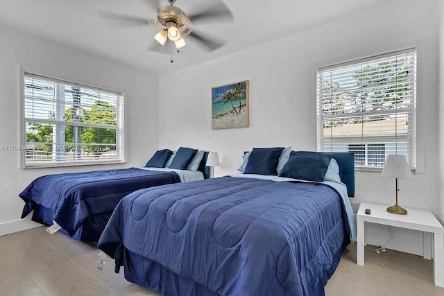 bedroom with ceiling fan