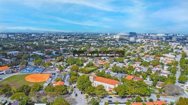 drone / aerial view featuring a view of city
