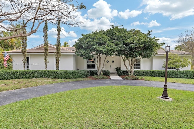 15801 SW 77th Ct, Palmetto Bay, FL 33157 - view of front of property with a front yard and stucco siding