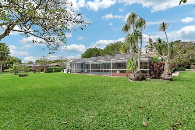 15801 SW 77th Ct, Palmetto Bay, FL 33157 - view of grassy yard with a lanai