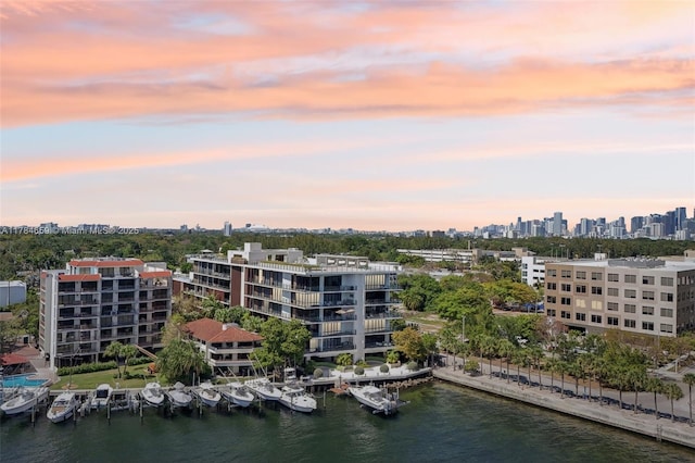 3581 E Glencoe St Unit 309, Miami, FL 33133 - aerial view at dusk of a water view and a city view