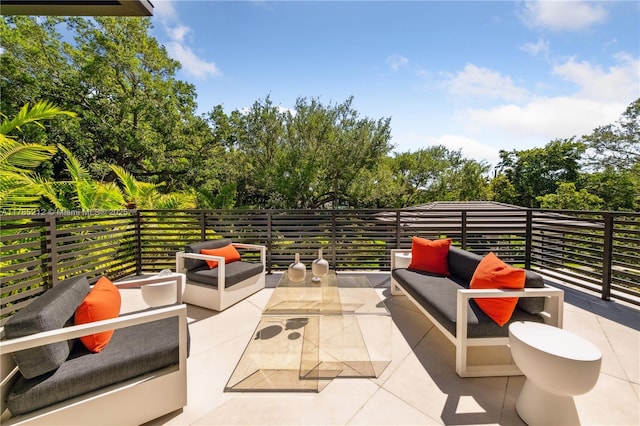 8825 SW 64th Ct, Pinecrest, FL 33156 - view of patio featuring outdoor lounge area and view of scattered trees