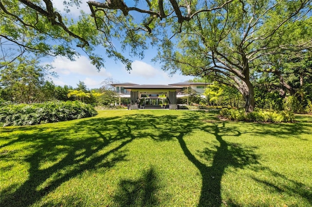 8825 SW 64th Ct, Pinecrest, FL 33156 - view of green lawn featuring a gazebo