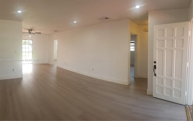 3130 SW 65th Ave, Miami, FL 33155 - unfurnished room with wood finished floors, ceiling fan, and recessed lighting