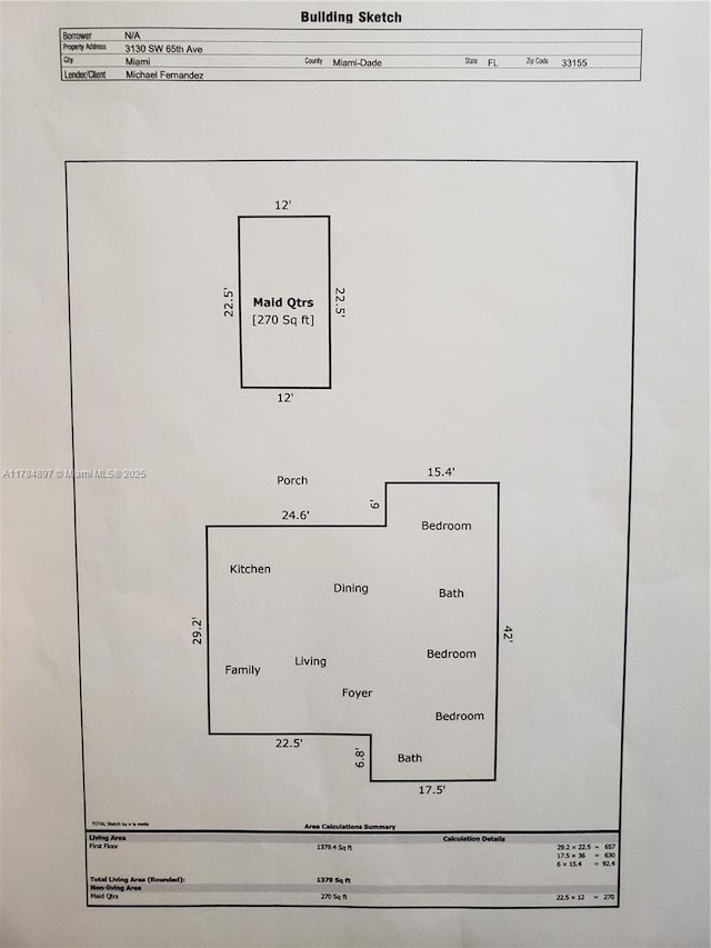 3130 SW 65th Ave, Miami, FL 33155 - view of property floor plan