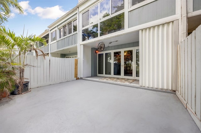 exterior space featuring french doors and a patio area