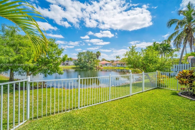13473 NW 5th Ct, Plantation, FL 33325 - view of yard featuring a fenced backyard and a water view