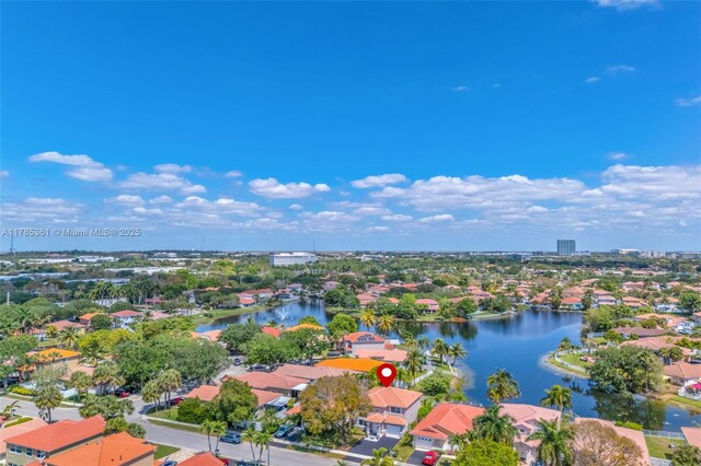 13473 NW 5th Ct, Plantation, FL 33325 - drone / aerial view featuring a water view and a residential view