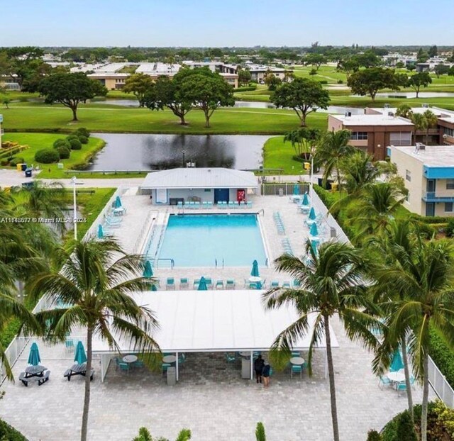 60 Burgundy B 60, Delray Beach, FL 33484 - drone / aerial view featuring a water view