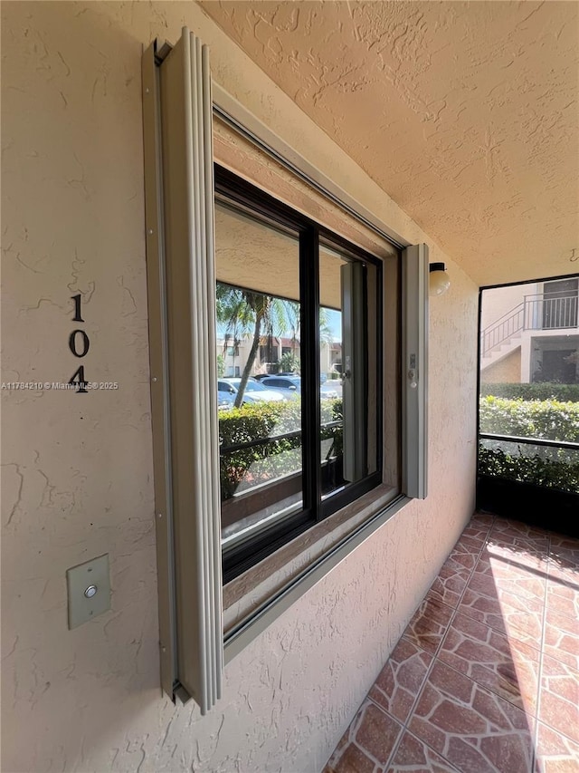 exterior space featuring stucco siding