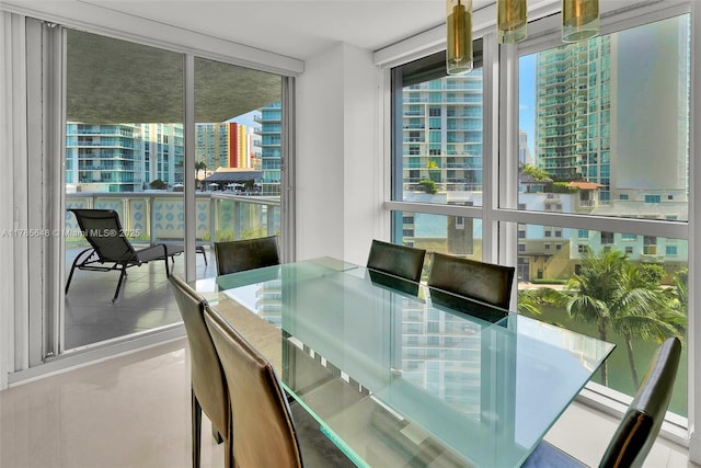16500 Collins Ave Unit 656, Sunny Isles Beach, FL 33160 - dining room featuring a view of city and floor to ceiling windows