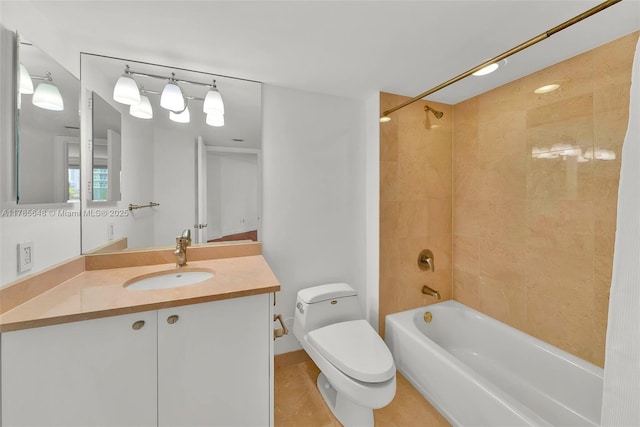 16500 Collins Ave Unit 656, Sunny Isles Beach, FL 33160 - full bath featuring toilet, vanity, shower / bathtub combination, and tile patterned floors