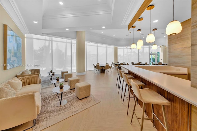 16500 Collins Ave Unit 656, Sunny Isles Beach, FL 33160 - common area featuring ornamental molding and recessed lighting