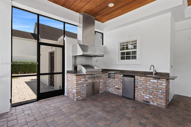 6320 Hancock Rd, Southwest Ranches, FL 33330 - view of patio featuring exterior kitchen and a sink