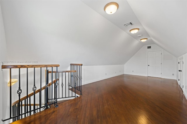 6320 Hancock Rd, Southwest Ranches, FL 33330 - additional living space with hardwood / wood-style floors and vaulted ceiling