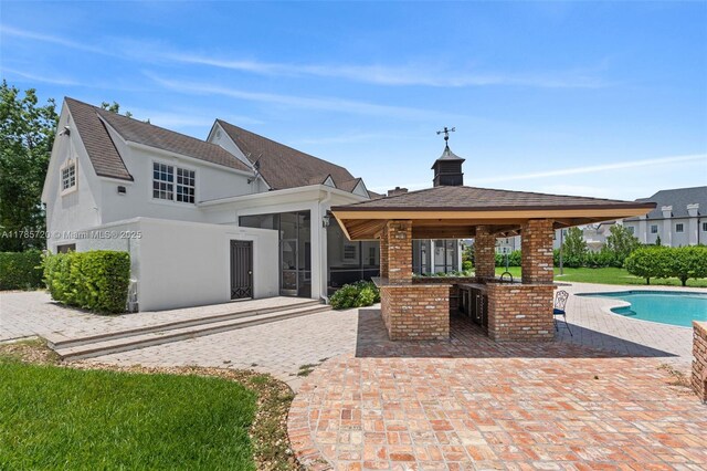 6320 Hancock Rd, Southwest Ranches, FL 33330 - rec room with carpet flooring, lofted ceiling, and baseboards