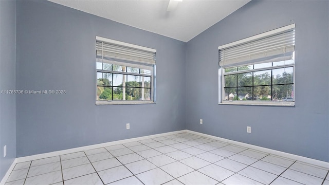 5010 SW 201st Ter, Southwest Ranches, FL 33332 - unfurnished room featuring plenty of natural light, vaulted ceiling, and light tile patterned flooring