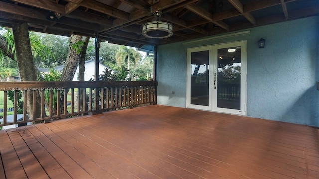 5010 SW 201st Ter, Southwest Ranches, FL 33332 - wooden terrace featuring french doors