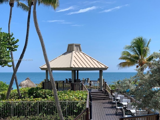 1111 Crandon Blvd Unit B804, Key Biscayne, FL 33149 - view of home's community with a gazebo and a water view