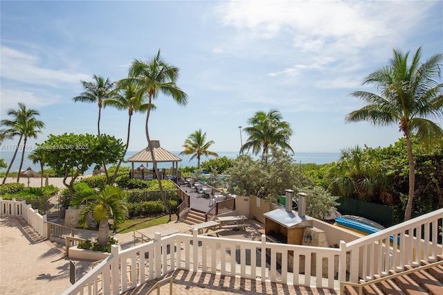 1111 Crandon Blvd Unit B804, Key Biscayne, FL 33149 - surrounding community with a gazebo and fence