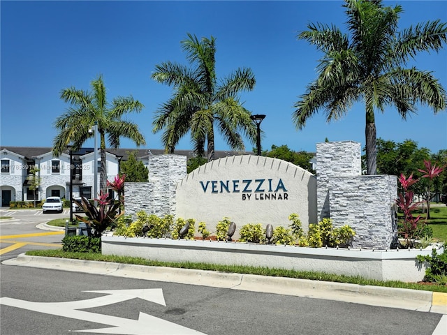 view of community sign