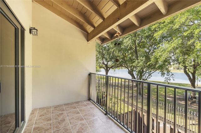 balcony with a water view