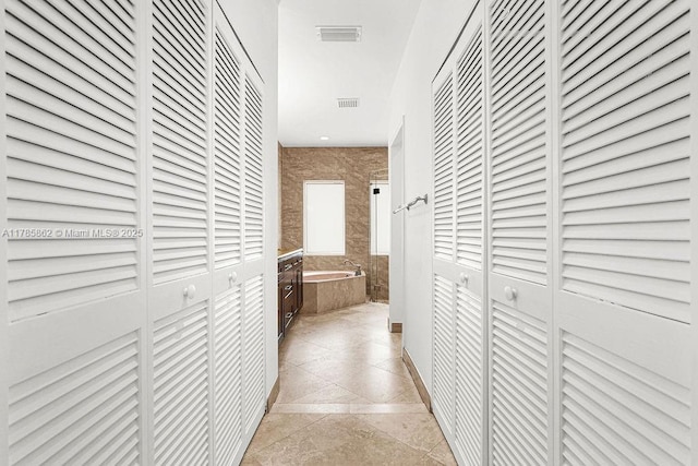 11201 SW 1st St, Plantation, FL 33325 - corridor with baseboards, visible vents, and recessed lighting