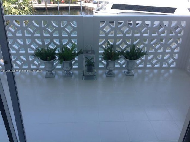 balcony with a water view