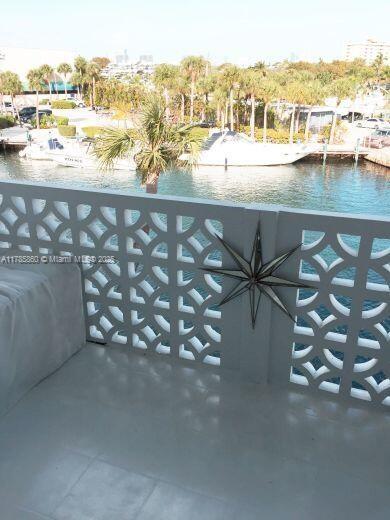 balcony with a water view