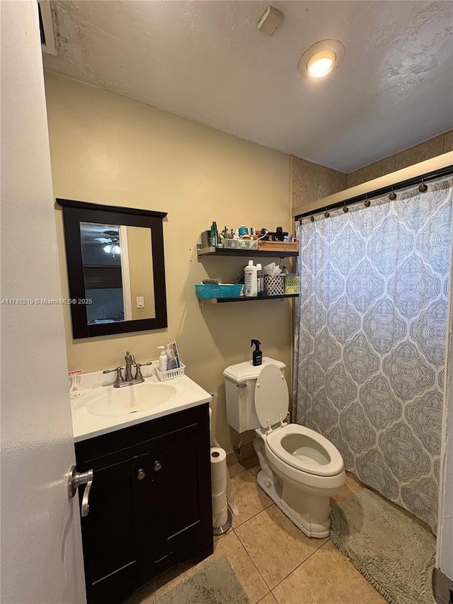 12021 SW 119th St, Miami, FL 33186 - bathroom featuring vanity, tile patterned floors, and a shower with curtain