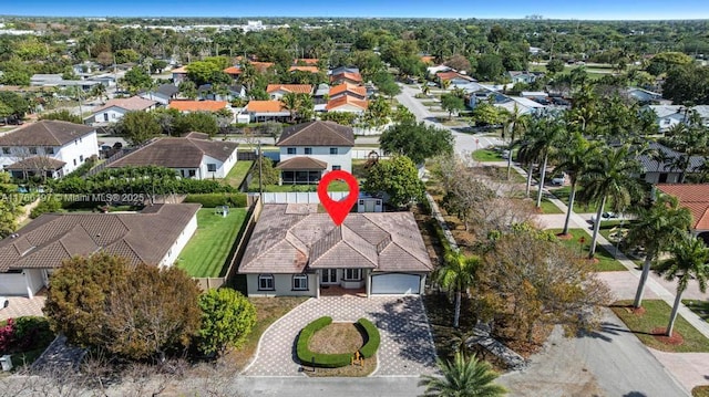 drone / aerial view featuring a residential view