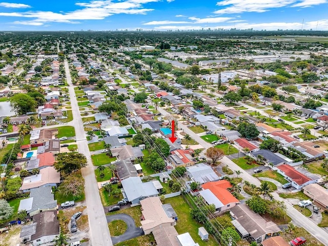 aerial view with a residential view