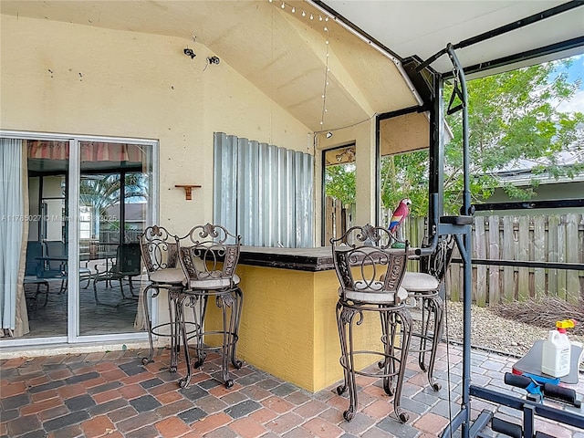375 SW Dustin Ave, Port St Lucie, FL 34953 - view of patio / terrace with fence and outdoor dry bar