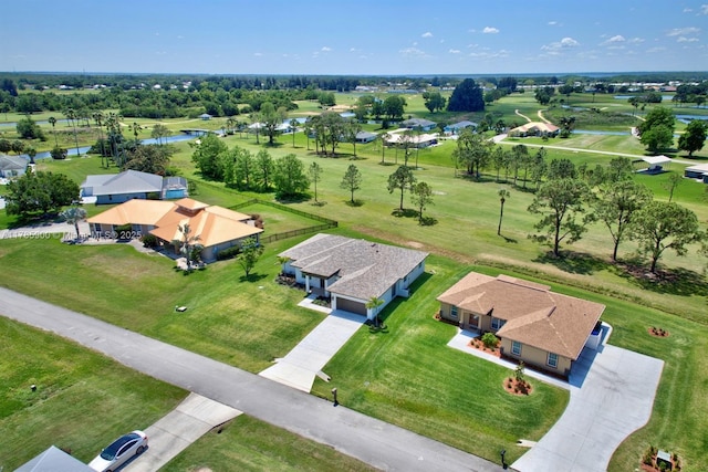 aerial view featuring a residential view and a water view