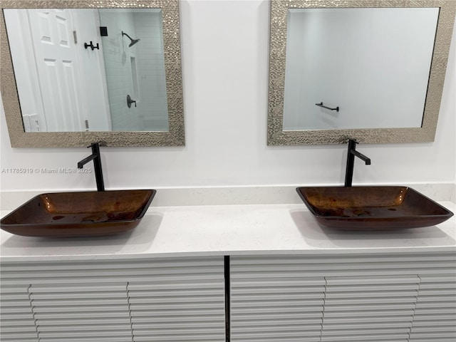 16528 Bridge End Rd, Miami Lakes, FL 33014 - bathroom view of a tile shower and double vanity